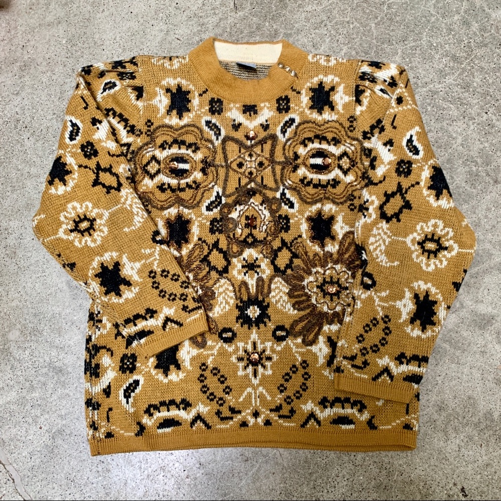 Vintage Italian Wool Angora Sweater Designer Boho